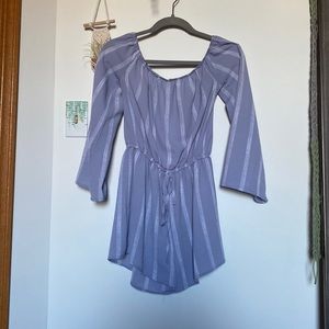 Blue off the shoulder romper